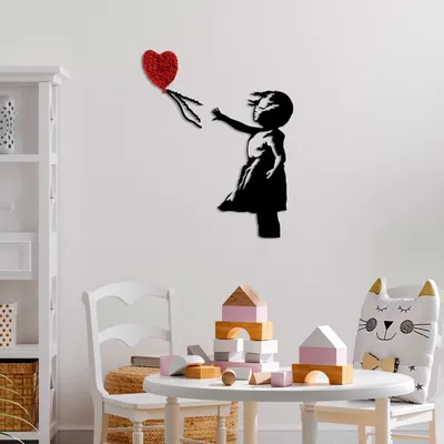 Obrázek produktu pro Wallity, Banksy - 13-1, nástěnná dekorace, červená, kov, 105 x 85 cm