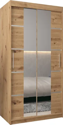 Produktbild von Kleiderschrank, Schiebetürenschrank Schlafzimmer, Schrank mit Spiegel VERONA 4 100 cm