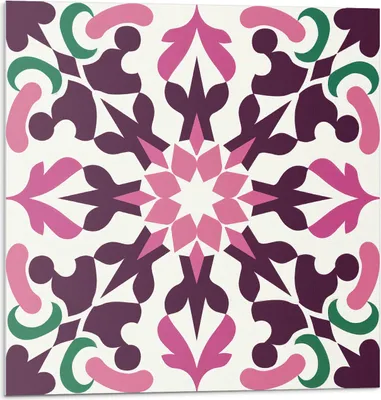 Immagine prodotto di Motivo vegetale simmetrico - Piastrelle autoadesive - Rivestimento - Pannello murale - Piastrelle in PVC - Piastrelle in vinile - Piastrelle in PCV - Autoadesive - Decorazione murale - 9 pezzi 30 x 30 cm