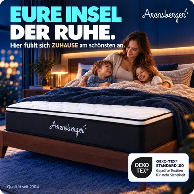 Produktbild von Arensberger EMILIA Federkernmatratze mit GEL-Schaum und integriertem Topper | 90x200 cm Höhe 23cm | Härtegrad H3/ H4 | HR Taschenfederkern Matratze