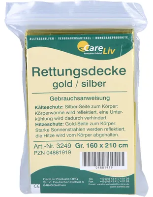Produktbild von Rettungsdecke gold/silber 160x210cm, 1 St
