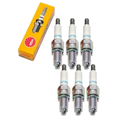 Image de Jeu de bougies d'allumage NGK 6x DCPR8EKC Bougie d'allumage antiparasitée, 19,0mm filetage long Ø 12,0mm Hex 16,0mm, électrode bimasse distance entre les électrodes 0,85mm, valeur thermique 8, 7168