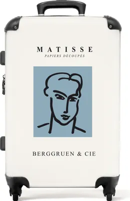 Produktbild von NoBoringSuitcases.com® Großer Koffer - Matisse - Kunst - Blau - Linienkunst - Mensch - Kombinationsschloss TSA - Hartschalen Trolley 4 Rollen - 72 liter - Reisekoffer - 66 cmKoffer Mittelgroß 67x43x25 cm, 72L,