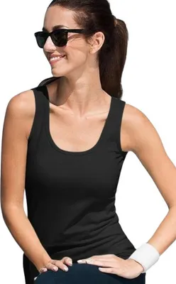Produktbild von Damen-Tanktop, 95% Baumwolle, 5% Elasthan, unbedruckt, einfarbig, 180g/m2, Farbe schwarz, Größe XL
