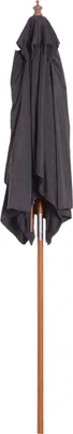 Produktbild von Outsunny Sonnenschirm Gartenschirm Knickbar 3-stufig Tannenholz Dunkelgrau