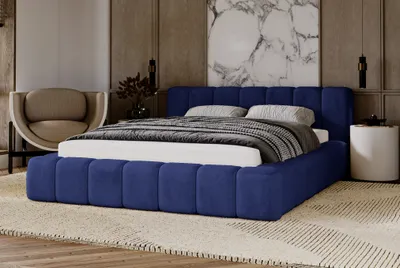 Obrázek produktu pro BESILIO Čalouněná postel 180x200 Brumo - široký rám, ložní box, dřevěný rám - Blue & Magic Velvet 2216