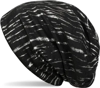 Produktbild von styleBREAKER Beanie Mütze mit Metallic Streifen, Slouch Longbeanie, Uni 04024120