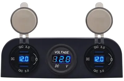Produktbild von ProRide 12V USB-Autoladegerät 4 Ports QC3.0 P19104 mit Voltmeter