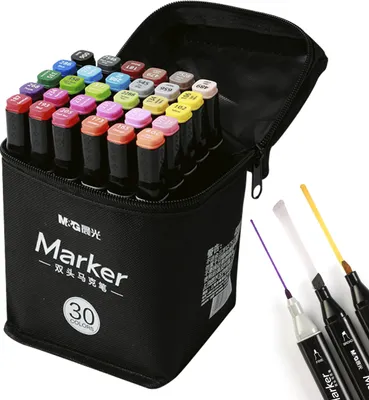 Produktbild von Markery artystyczne dwustronne zestaw 30 kolorów M&G