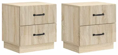 Obrázok produktu pre Nočný stolík so zásuvkou 2 pcs Dub sonoma 43 x 34,5 x 44,5 cm
