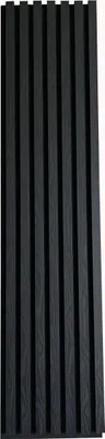 Produktbild von MEBANO. 4er-Set Akustikpaneele Holz 30x132 cm Schwarz Holzoptik Holzoptik 3D Wandpaneele aus Holzfunier und Filz Wandverkleidung Innen Paneele Wand