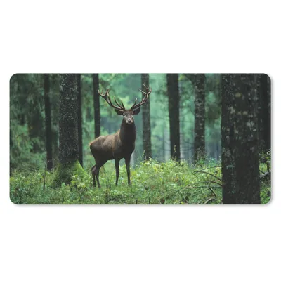 Produktbild von MuchoWow® Mauspad Mousepad Hirsche - Wald - Bäume - Tiere - Natur 60x30 cm - Mousepads - Maus Mat - Pad - Mausunterlage - Nachhaltig