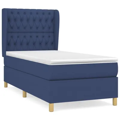 Produktbild von vidaXL Boxspringbett mit Matratze Blau 90x190 cm Stoff