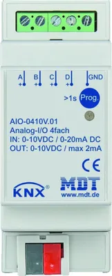 Zdjęcie produktu dla Aktor przełączający MDT 4-kanałowy, 2TE 0-10 V, włączany/wyłączany