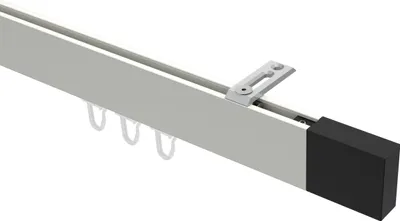 Produktbild von Interdeco Innenlaufstange / Gardinenstange mit Innenlauf Weiß / Schwarz, Typ Smartline Lox (Quader) Deckenmontage, 14x35 mm 1-läufig, 600 cm