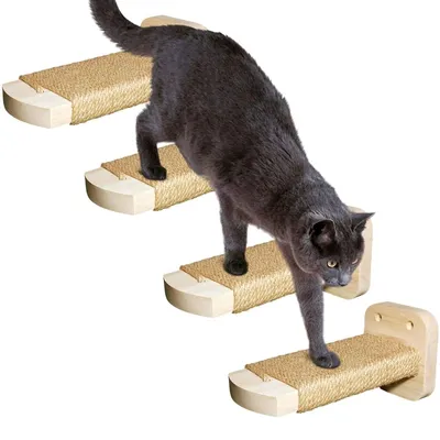 Produktbild von Katzenkletterwand – Wandmontage – Aus Sisalholz – Mit Jutebezug – Tragfähigkeit: 35 kg