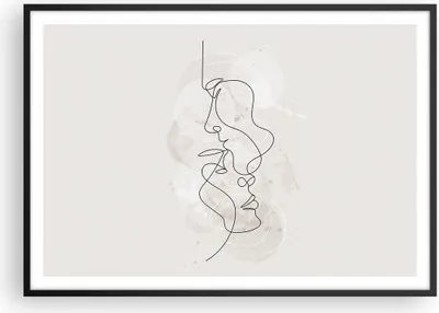Produktbild von Gerahmtes Poster - Schwarzer Rahmen - Einzeilig Mann Frau - 100x70 cm - Wand Bild - Wanddeko - Wandbilder - Kunstposter - Wandposter - Bilderrahmen - Bilder - Kunstdruck - P2BAA100x70-4629