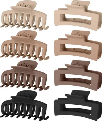Obrázek produktu pro Lolalet velká spona do vlasů 8 cm pro husté vlasy - sada 8 kusů
