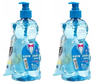 Produktbild von GKA 2 Stück Kinder Bär Seifenspender Seife Schokolade Erdbeere & Feuchttücher - Schokolade