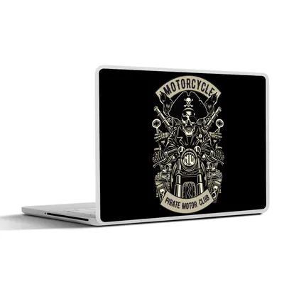 Produktbild von MuchoWow® Laptop Aufkleber Sticker Cover Motor - Pirat - Skelett - Vintage 30x22 cm - Laptop-Sticker
