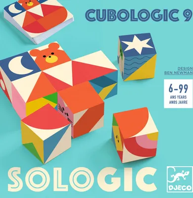 Produktbild von Djeco SOLOGIC Cubologic 9 Logikspiel mit 9 Holzwürfeln für 1 Spieler 8-99 Jahre