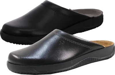 Produktbild von Rohde Herren Hausschuhe Pantoffeln Leder Soltau-H 2772, Größe:41 EU, Farbe:Schwarz