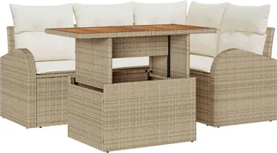 Immagine prodotto di vidaXL Set di divani da giardino con cuscini 5 pezzi Beige e crema