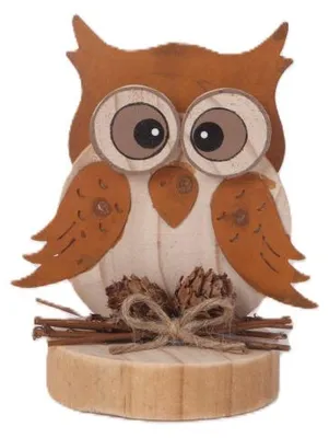 Produktbild von Dekofigur Eule Holz 11 cm bunt
