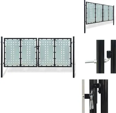 Obrázek produktu pro vidaXL Plotová brána (jednoduchá) černá 300x175 cm - Zahradní brány a branky