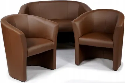 Produktbild von Couchgarnitur - Sofa Set - Braun - Kunstleder - 2 Sitzer Sofa - 2 Sessel - Sitzmöbel - Fleckenbeständig - CAFE