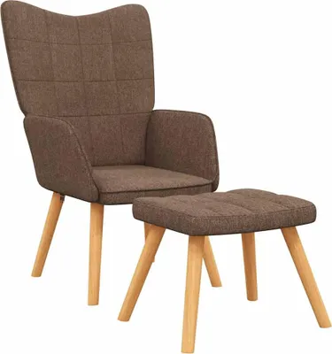 Produktbild von vidaXL Relaxsessel mit Hocker Braun Stoff