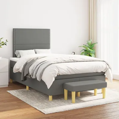 Obrázok produktu pre vidaXL Boxspring posteľ s matracom Tmavo šedá 120x200 cm Látka