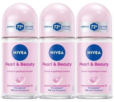 Image de Nivea Deo Pearl Beauty Roll On 72h protection anti-transpirante 50ml pack de 3