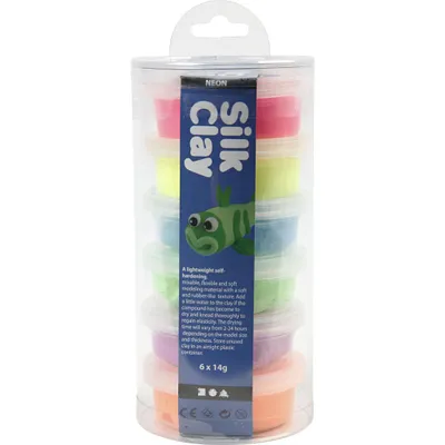 Produktbild von Silk Clay® Modelliermasse Set - Neonfarben - 6 x 14 g