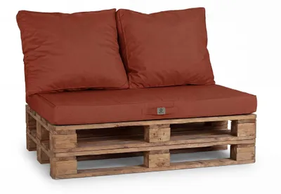 Immagine prodotto di Set di 3 cuscini pallet sfoderabili - Cuscini da esterno - Terracotta