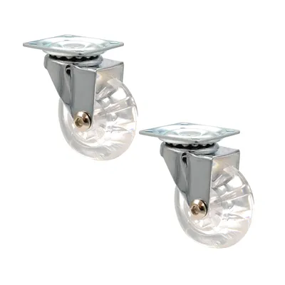 Image de Roulettes pivotantes WAGNER - SKATERRAD - Lot de 2 - Ø 50 mm, transparent/brillant, plaque à visser, charge admissible : 40 kg chacune - 03108502