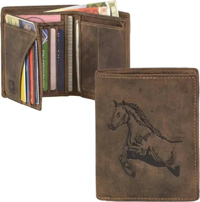 Image de Porte-monnaie en cuir vintage Greenburry 1701-Horse-25