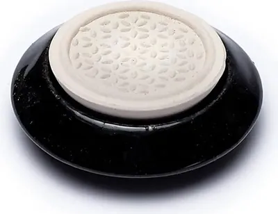 Immagine prodotto di Diffusore Di Aroma In Pietra Fiore Della Vita Nero --confezione Da 2 Pezzi - 7,5 cm