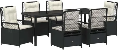 Produktbild von Garten Essgruppe 7 pcs Schwarz Poly-Rattan