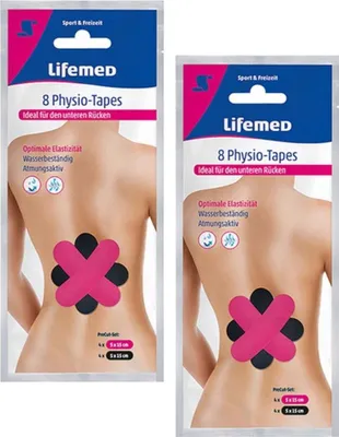 Produktbild von 2x Lifemed Physio Tapes Unterer Rücken 2x 8 Tapes