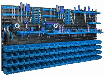 Zdjęcie produktu dla Panel narzędziowy do garażu - System przechowywania narzędzi montowany na ścianie - Model 88