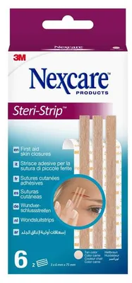 Immagine prodotto di Nexcare Steri-Strip striscia di chiusura per ferite 6x75mm marrone chiaro 6 pz