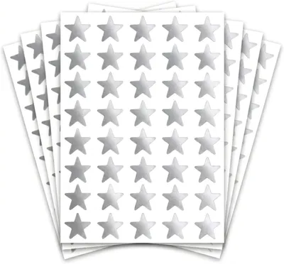 Imagen del producto de 1000 unidades - Adhesivos de estrellas plateadas, brillantes calcomanías de recompensa para niños - 15 mm