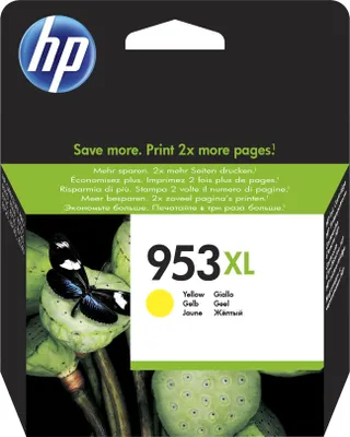 Produktbild von HP 953XL Gelb Original Tintenpatrone mit hoher Reichweite, Hoch, Gelb, Tinte auf Pigmentbasis, 18 ml, 1 Stück(e), Einzelpackung