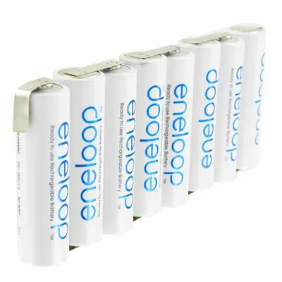 Zdjęcie produktu dla Panasonic eneloop Standard 9.6 Volt BatteryPack F1x8, 8/BK-3MCCE z przylutowaną etykietą