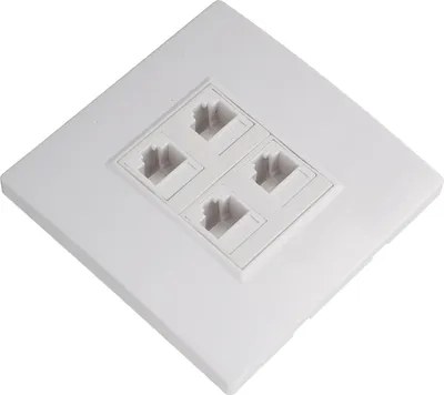 Image de Cat 6 Ethernet Wall Plate 4 Port Female To Female Keystone Wall Plate Internet Wall Plate for CAT5 CAT5E CAT6A