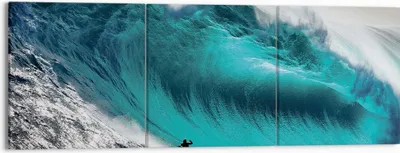 Produktbild von Bild auf Leinwand - Leinwandbild - 3 Teile - Surfen Welle Türkis - 150x50cm - Wand Bild - Wanddeko - Wandbilder - Leinwanddruck - Bilder - Wanddekoration - Leinwand bilder - Wandbild - CA150x50-4351