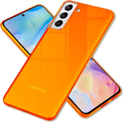 Produktbild von NALIA Klare Neon Handyhülle für Samsung Galaxy S22 Plus, Durchsichtig Bunt Leuchtend Anti-Gelb, Dünne Robuste Schutzhülle Cover Case Orange