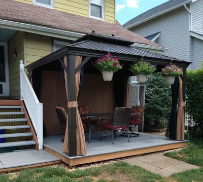 Produktbild von PURPLE LEAF Hardtop Pavillon 3x3.65m wasserdicht winterfest und stabil für den Garten,Bronze