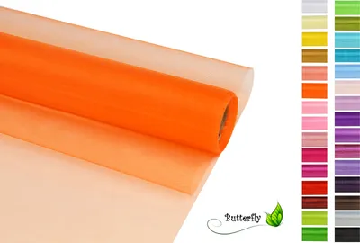 Produktbild von 9m Rolle Organza 16cm CRYSTAL, Farbauswahl:orange 668